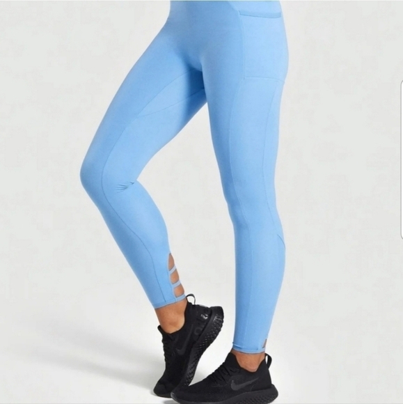 NWT GYMSHARK POISE LEGGINGS MALIBU BLUE SIZE SMALL - Picture 2 of 11
